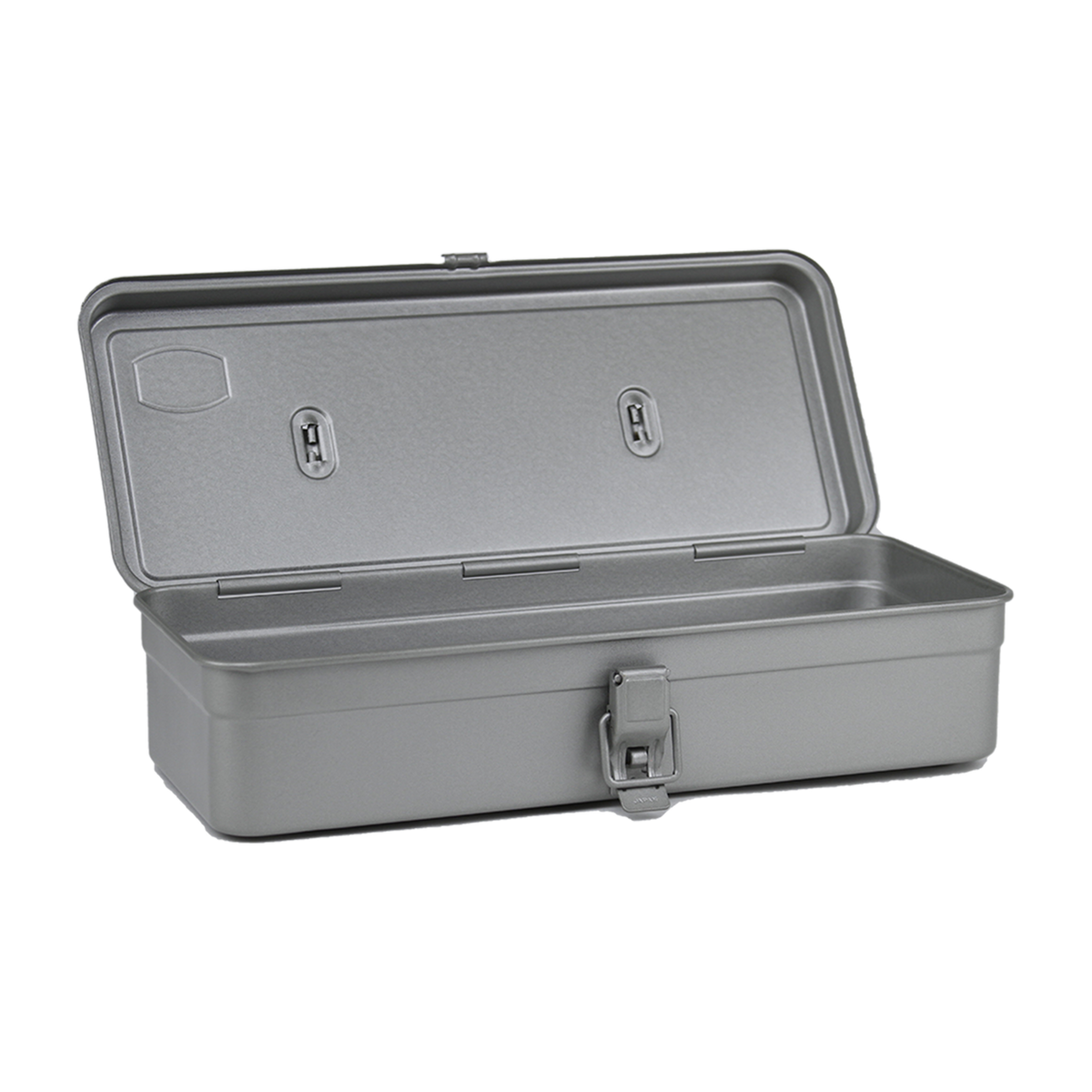 Toyo Steel T-320 Silver. Open view showing the interior of the matte silver toolbox, designed for efficient organization and easy access. 1.0kg.