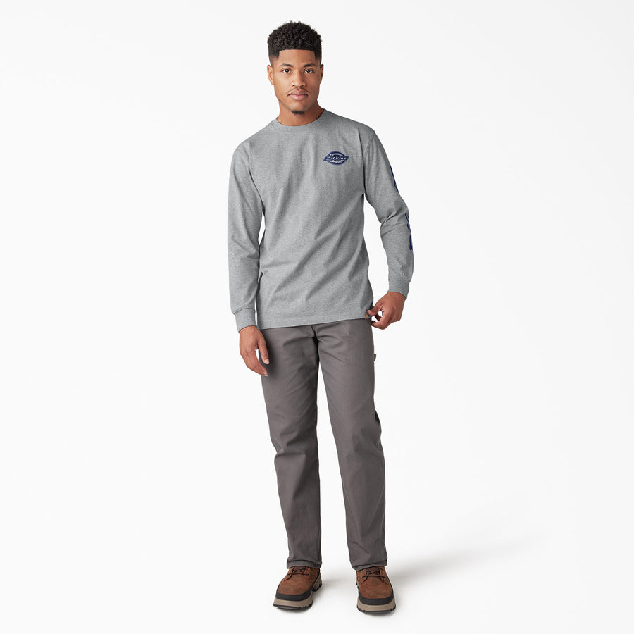 Long Sleeve Heavyweight Logo Tee - Heather Gray