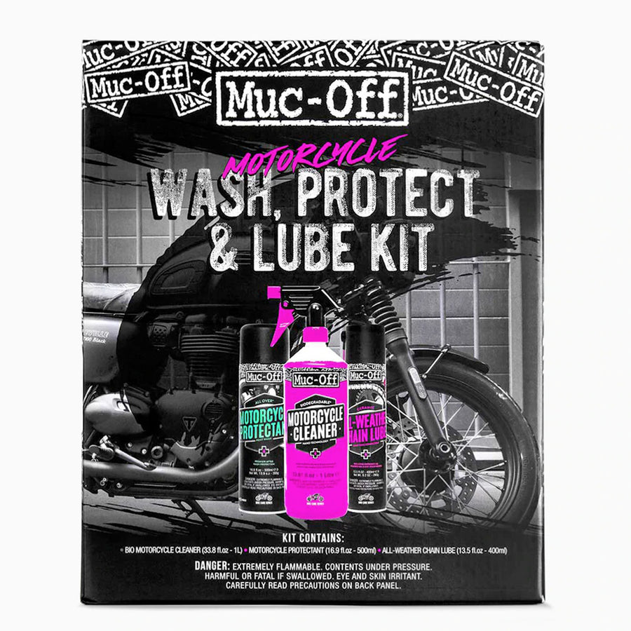 Muc-Off Motorcycle Wash, Protect, Lube Kit