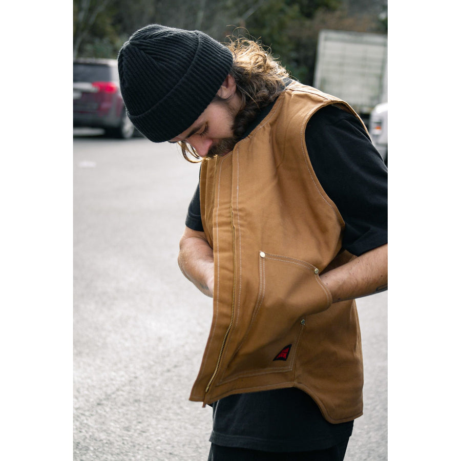 Duck Sherpa Lined Vest - Brown