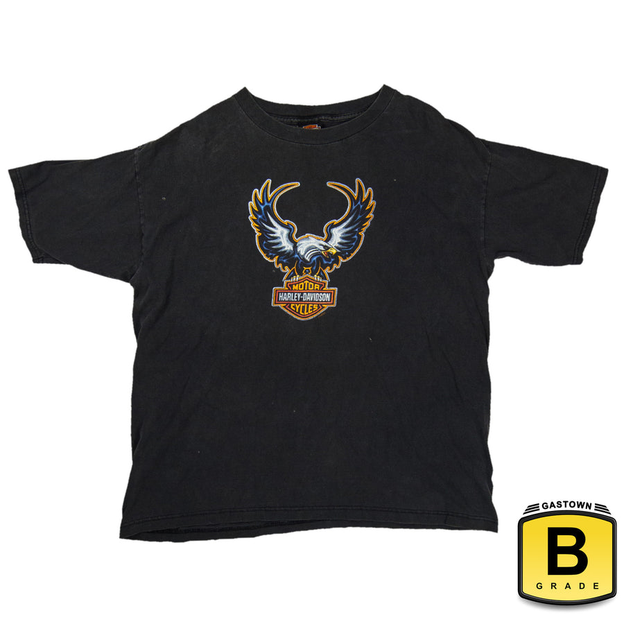 Harley Davidson Vintage T-Shirt - Eagle Harley Biker - Black