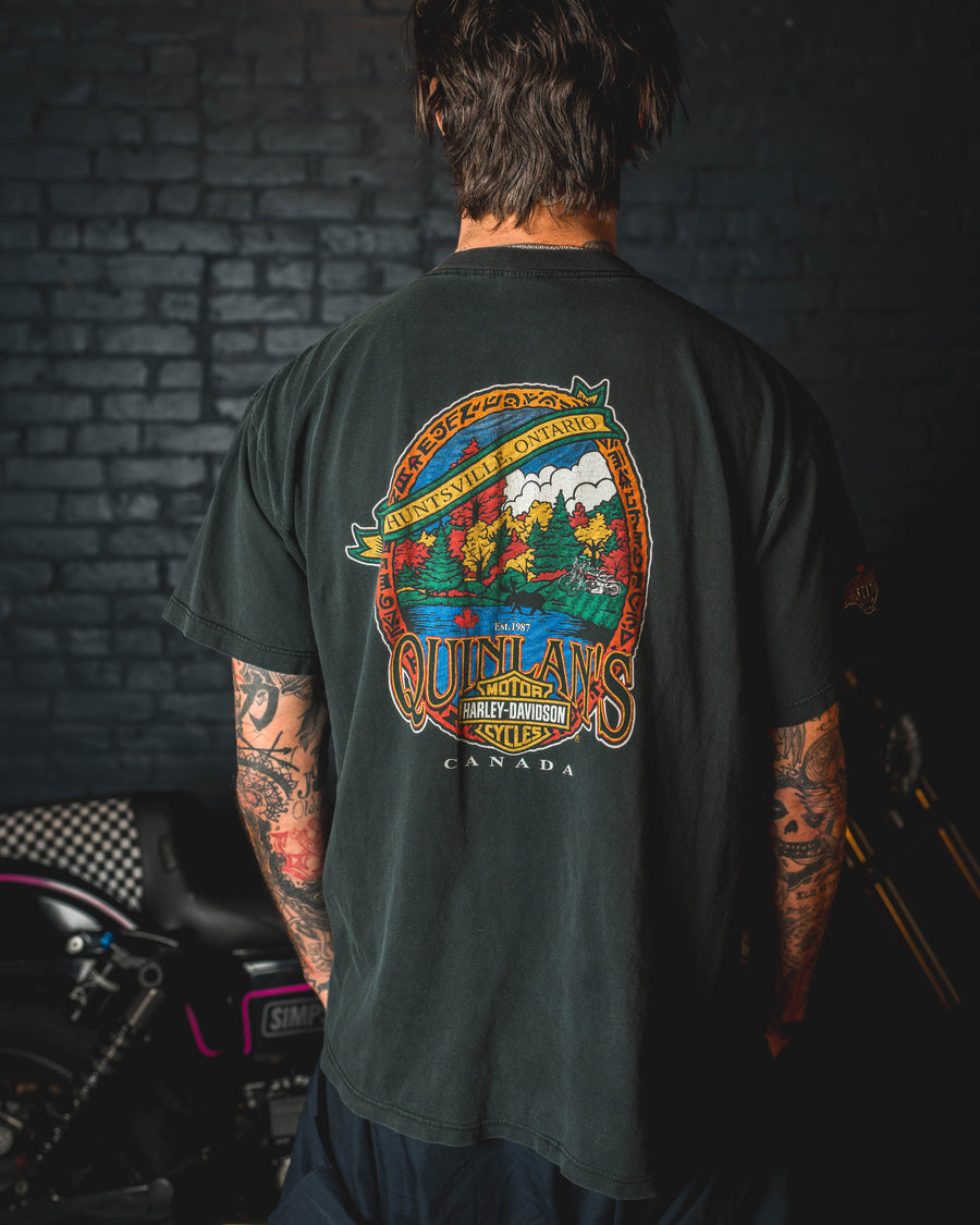 Harley Davidson Vintage T-Shirt - Quinlan's Harley Huntsville - Black