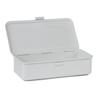 Toyo Steel T-190 White. Open view showing the interior of the matte white steel box, designed for effective organization and easy access. 0.4kg.
