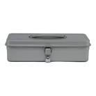 Toyo Steel T-320 Silver. Compact matte silver steel toolbox featuring a seamless design and round handle, ideal for secure and organized storage. 1.0kg.