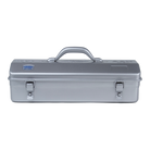 Toyo Steel Y-410 Camber Top Silver. Durable silver steel container featuring a stylish camber-top cover and practical round handle for versatile storage. 1.5kg.